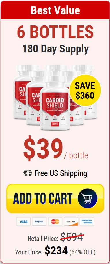 Cardio Shield 6 Bottles 180-Day Supply – Best Value Bundle with Free US Shipping