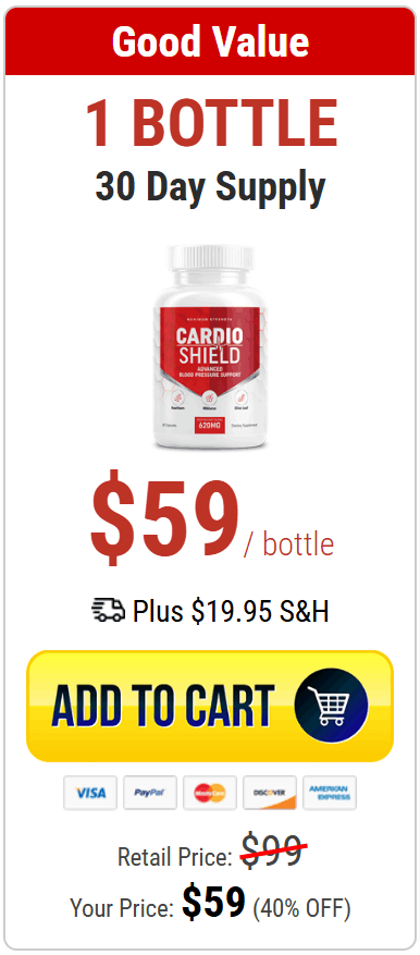 Cardio Shield 1 Bottle 30-Day Supply – Natural Blood Pressure & Heart Health Supplement
